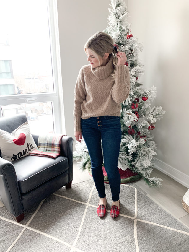 A Casual and Festive Christmas Day Outfit - Cashmere & Jeans