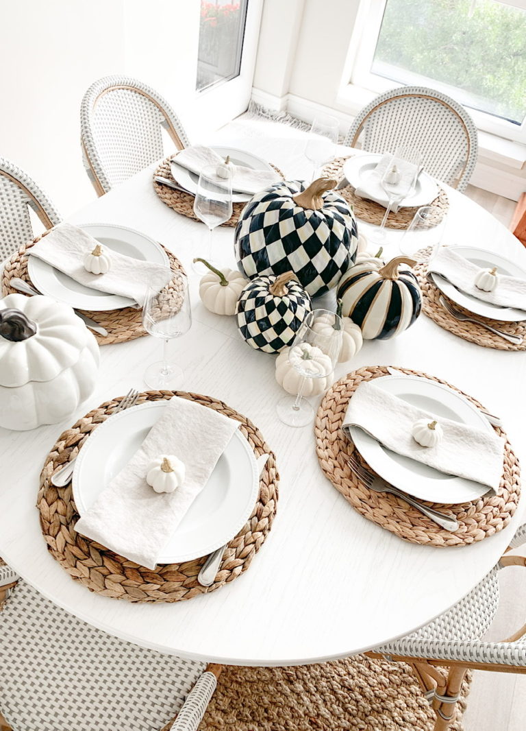 Black and White Thanksgiving Tablescape - Cashmere & Jeans